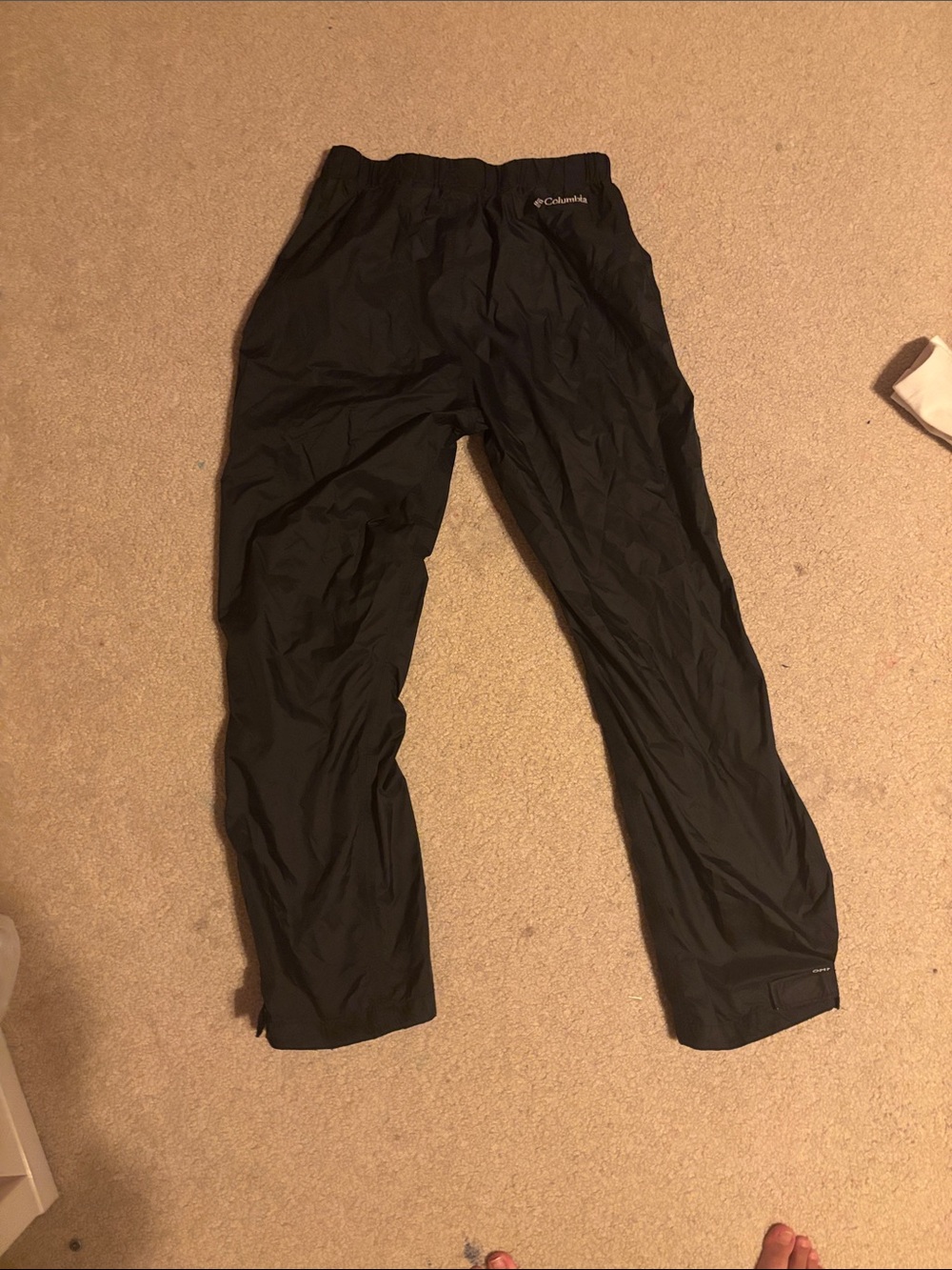 Columbia Men's Black Packable Rain/Water-Resistant Pants